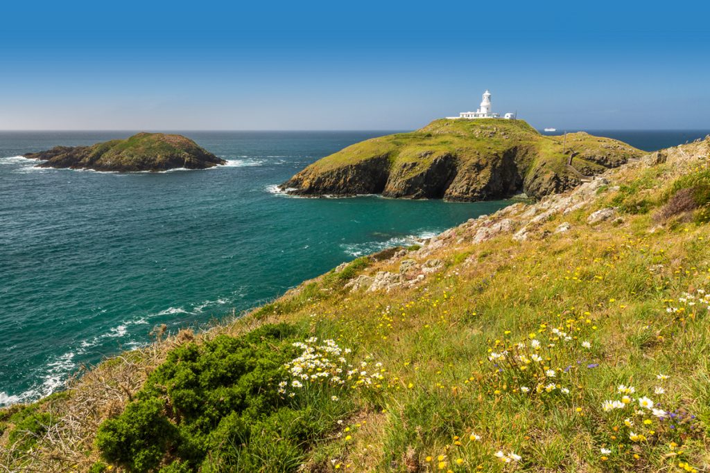 Strumble Head lighthouse, Pembrokeshire, Wales, Uk