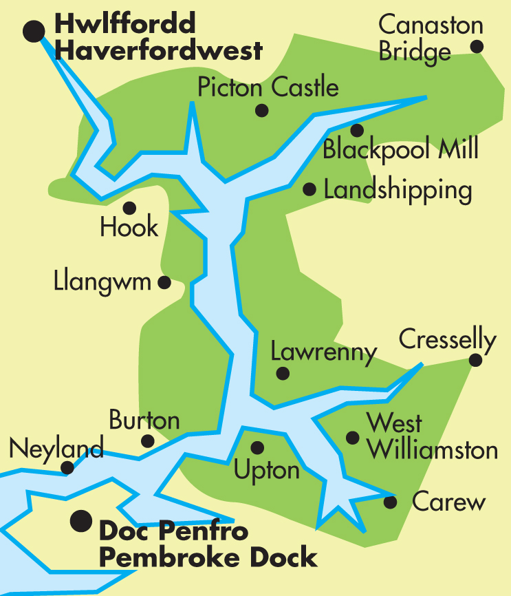 Map of Daugleddau Estuary in the Pembrokeshire Coast National Park