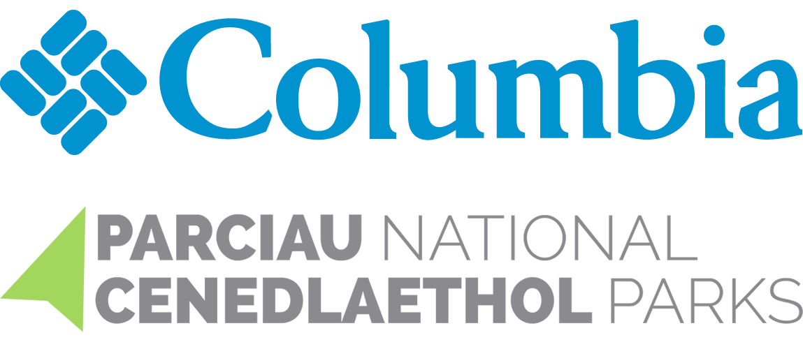 Columbia Sportswear and National Parks UK bilingual logos
