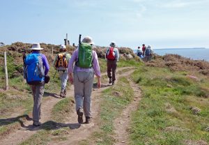 Group of walkers on St David's Head