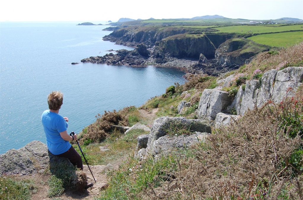 Looking north from Caerfai, St Davids Head, Pembrokeshire, Wales, UK