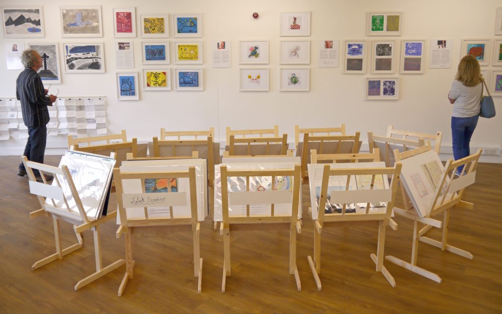 Exhibition in the St Davids Room at Oriel y Parc Gallery and Visitor Centre in St Davids, Pembrokeshire Coast Naitonal Park, Wales, UK