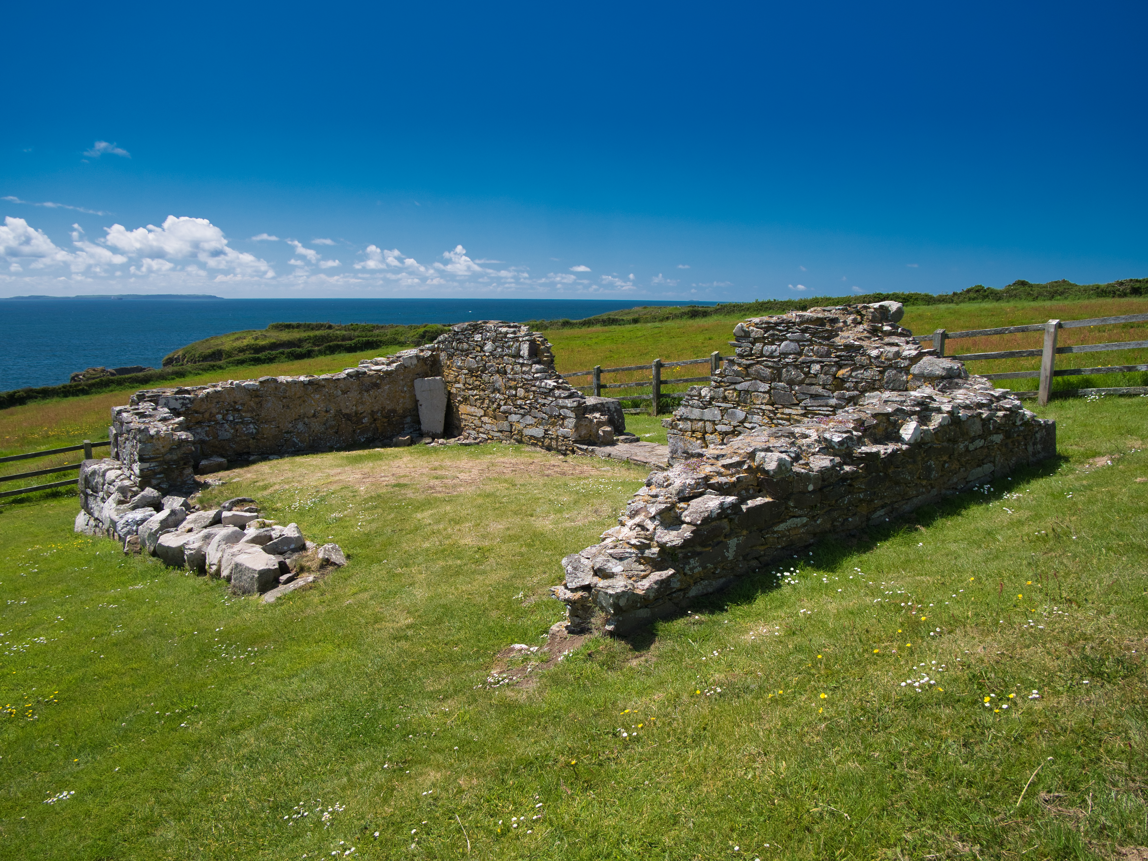 The ruin of the Chapel of Saint Non, St Davids