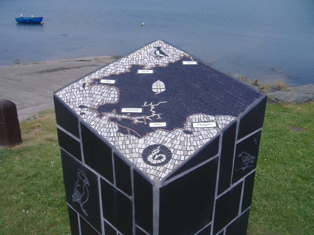 Marker signifying the start of the Pembrokeshire Coast Path National Trail in St Dogmaels