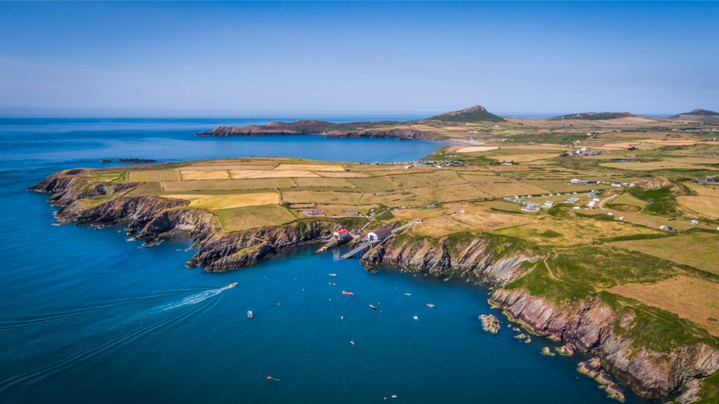 Aerial photograph showing St Davids Peninsula