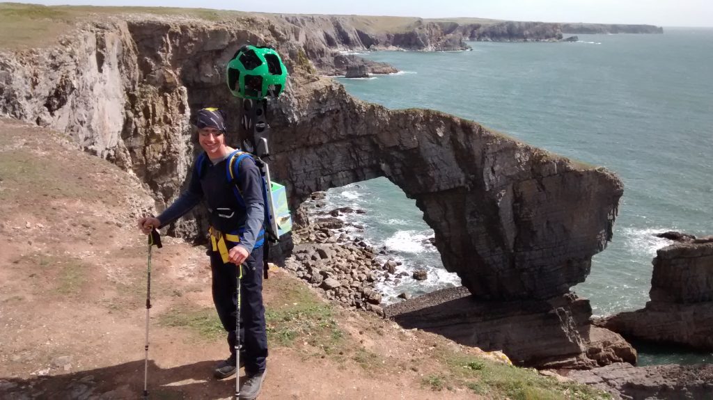 Google Trekker at the Green Bridge of Wales