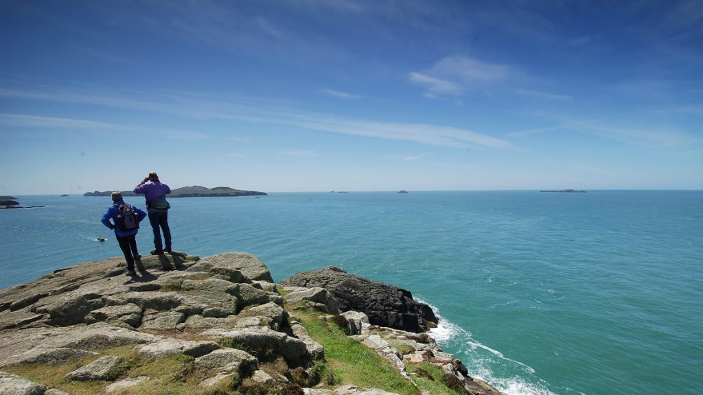 View from St David's Head across to Ramsey Island