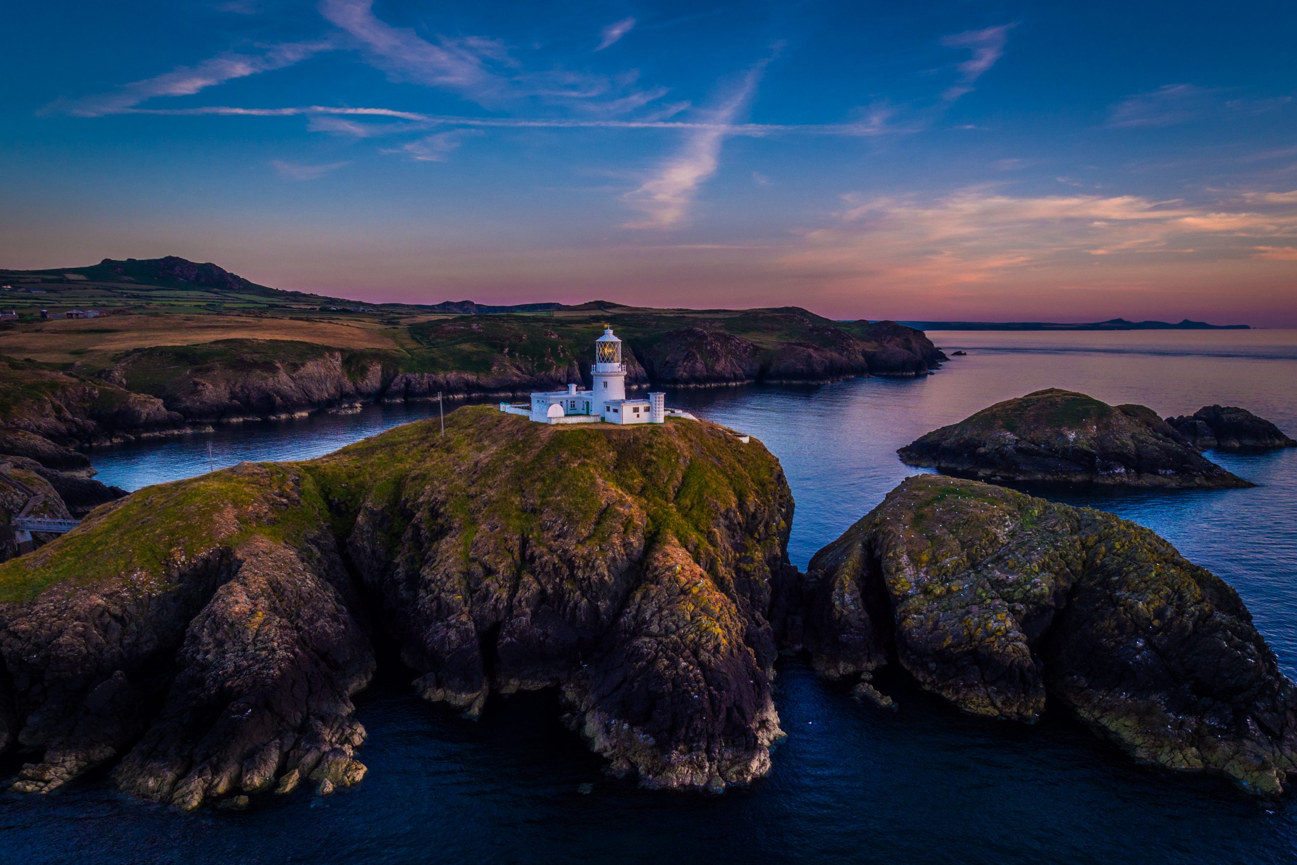Strumble Head Light house in Pembrokeshire Coast National Park