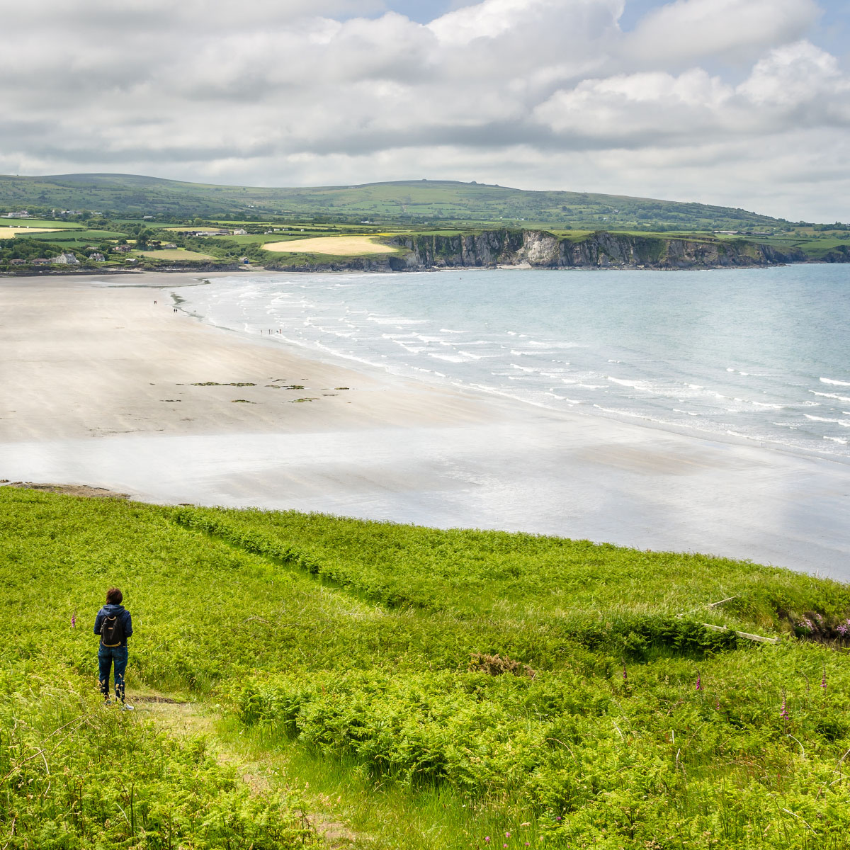 Young Woman Hiker on a Coastal Path in Wales
