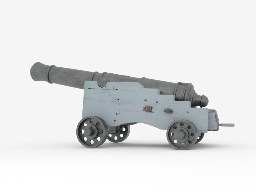 3D reconstruction of cannons seen at Fishguard Fort in 1797