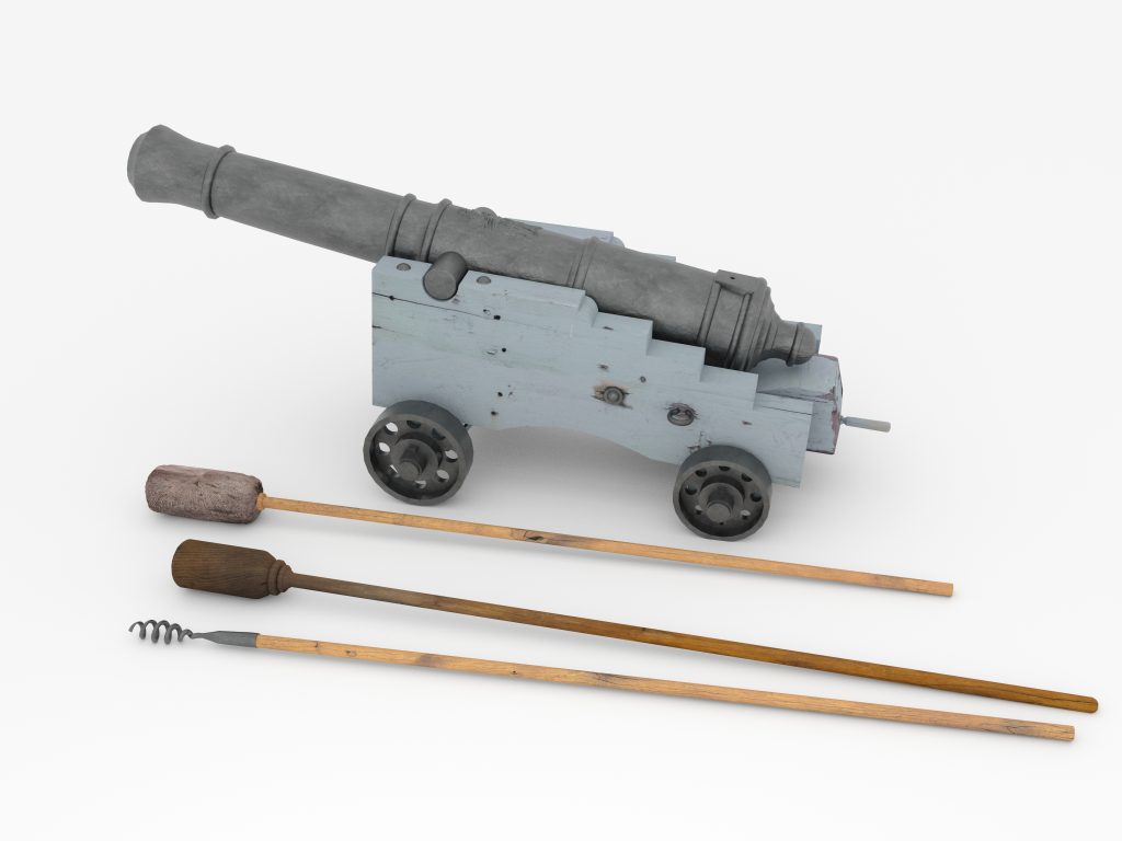 3D reconstruction of cannons seen at Fishguard Fort in 1797