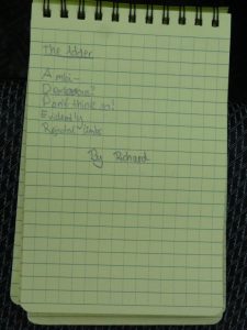 Acrostic poems that reads: The Adder. Ambi Dextrous? Don&#039;t think so! Evidently Rejected limbs. By Richard