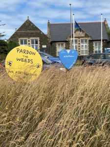 pardon the weeds sign