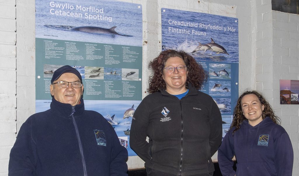 Pictured (left to right) are: Sea Trust Wales photographer Ken Barnett; Pembrokeshire Coast National Park Authority Interpretation Officer, Rhowan Alleyne; and Sea Trust Wales Project Manager Holly Dunn.