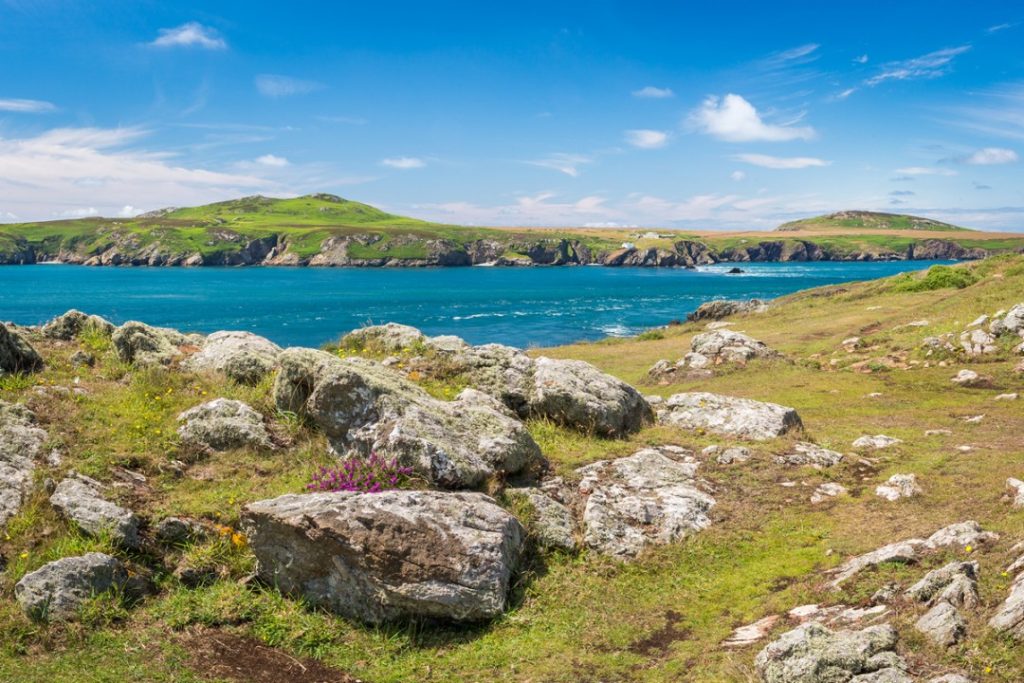 A headland in the Treginnish area, looking out towards Ramsey Island